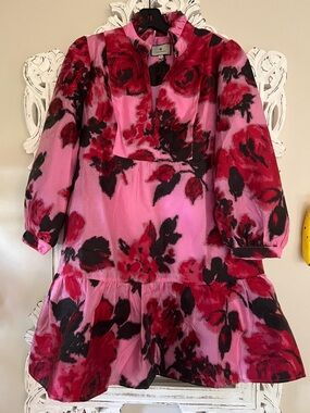 Tuckernuck Cerise Blossom Jacquard Palmerston Mini Dress